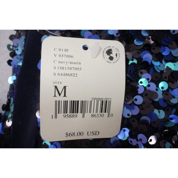 NEW Free People Intimately Big Night Sequin Crop Top BLUE Women's Medium - Picture 7 of 7